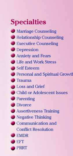 Specialties and Other Counseling Expertise